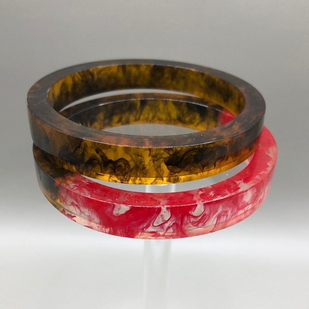 Smoky resin bangle bracelets, layering, stackable, fun